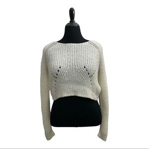 White Cropped Sweater